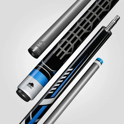 Vista 10 de Taco de billar RHINO Racing - Azul - Junta de 3/8-8 - Eje de carbono premium, diámetro de punta de 12,5 mm, Pro Taper. Empuñadura compuesta