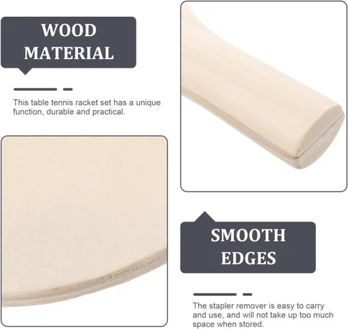 Vista 4 de TOYANDONA Raqueta de tenis de mesa DIY en blanco para raqueta de madera para juegos de tenis de mesa y juguete deportivo de entrenamiento para niños