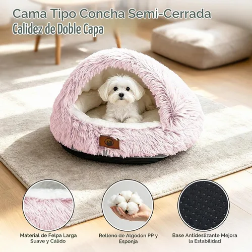 Vista 2 de YooxArmor Cama redonda para gatos, cama para perros pequeños y medianos Rosa