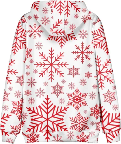 Vista 3 de Christmas Hoodie For Men Big And Tall Cotton Lightweight Graphic Ugly Christmas Sweatshirt Casual Warm Pullover