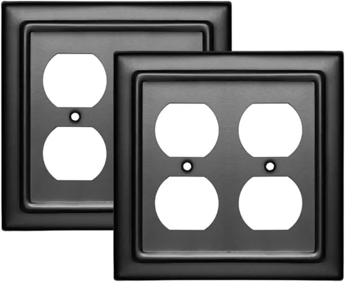 Vista 14 de Monarch Abode Placa de cubierta de toma de corriente dúplex – Placas de pared de enchufe de cobre antiguo de 1 banda, placas de cubierta de toma