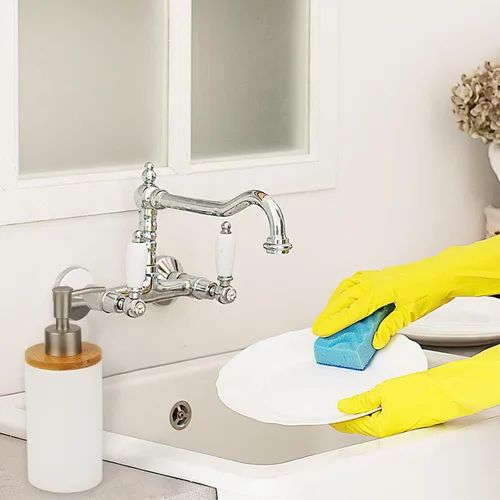 Vista 4 de Dispensador de jabón de cerámica, dispensador de jabón de manos, líquido recargable, ideal para cocina y baño, decorativo, paquete de 2