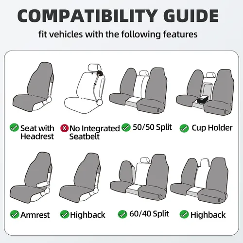 Vista 7 de Leader Accessories Toalla impermeable para asiento de coche, cubo delantero Toalla Beige 1pcs