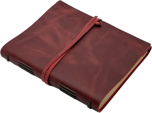 Vista 9 de Cuaderno de diario marrón – El mejor diario de cuero genuino fresco para escritores, tamaño A5, 6.2 x 8.5 pulgadas, bloc de notas para hombres