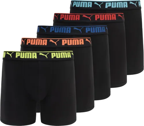 Vista 8 de PUMA Paquete de 5 calzoncillos tipo bóxer Performance para hombre Azul marino/rojo/negro