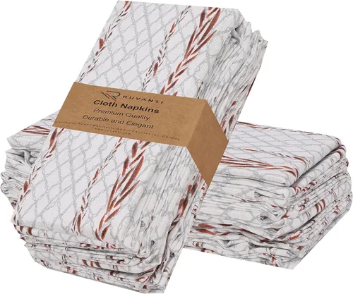 Vista 44 de Ruvanti - Servilletas de tela, paquete de 6, 45x45 centímetros, 100% algodón, lavables, suaves y absorbentes, perfectas para bodas, cenas de Belleza