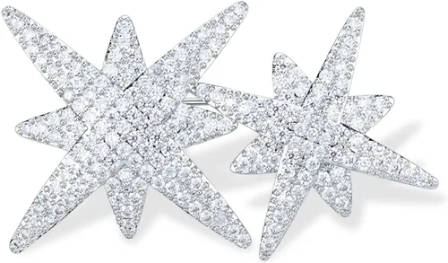 Vista 10 de Broche de estrella de David con cristales brillantes, broche de estrella de diamantes de imitación, broche de solapa, broche espiritual Oro