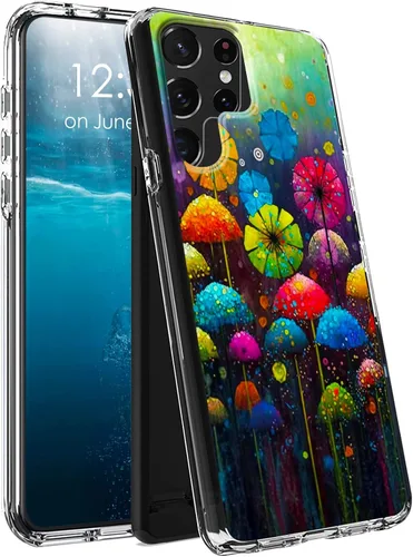 Vista 21 de Funda para Samsung Galaxy S23 Ultra Galaxy S23 Ultra Clear Case Dual Layer Transparente Soft TPU Hard PC Funda a prueba de golpes