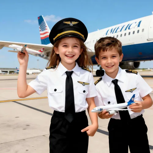 Vista 5 de Disfraz de piloto de aerolínea para niños, uniforme de capitán de aerolínea para Halloween, día de carrera, regalo de cumpleaños