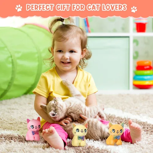 Vista 5 de Chalyna 12 Piezas Lindo Juguete de Animal de Peluche de 4 Pulgadas Mini Peluche Sirena Tigre Tortuga Cachorro Cerdo Alpaca Gato Adornos Muñeca
