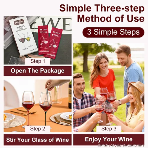Vista 7 de Filtro de varitas de vino, elimina sulfitos e histaminas: puede reducir y aliviar las alergias y sensibilidades al vino, purificador para restaurar