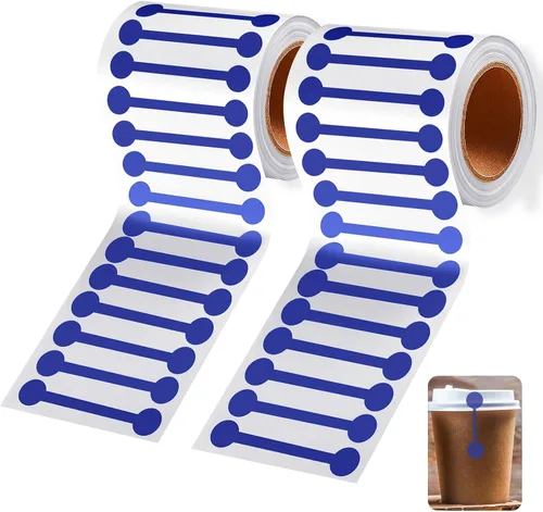 Vista 10 de Teling 2 Rollos 1000 Piezas Cinta Evidente de Manipulación 2.75 x 0.5 Pulgadas Pegatinas Calcomanías a Prueba de Manipulación Cinta en Blanco