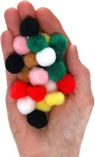 Vista 4 de Essentials By Leisure Arts Pompones, multicolor, 3/4 pulgadas, 45 piezas por paquete