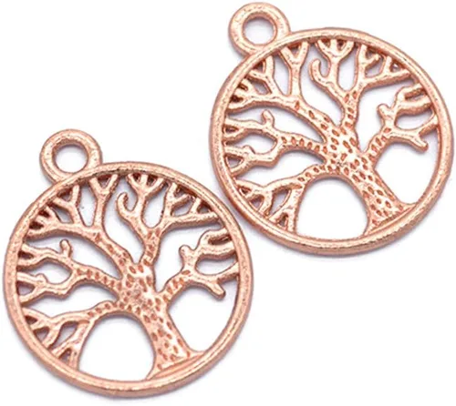 Vista 3 de ALIMITOPIA 50 dijes de árbol de la vida de aleación para manualidades, pulseras, collares, joyas, accesorios