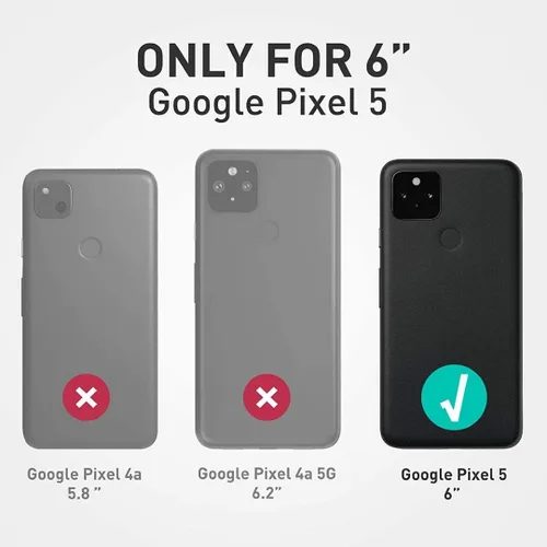 Vista 2 de Jeylly Funda de teléfono para Google Pixel 5, [Paquete de 2+2] Protector de pantalla de vidrio templado + protector de lente de cámara, PC duro