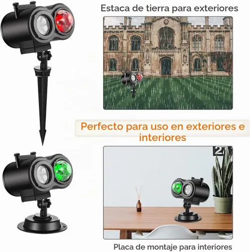 Vista 4 de Proyector de Luces de Halloween y Navidad para Exteriores, 14 Diapositivas HD Más Brillantes (Onda Oceánica 3D + Patrones) Luces de Proyector
