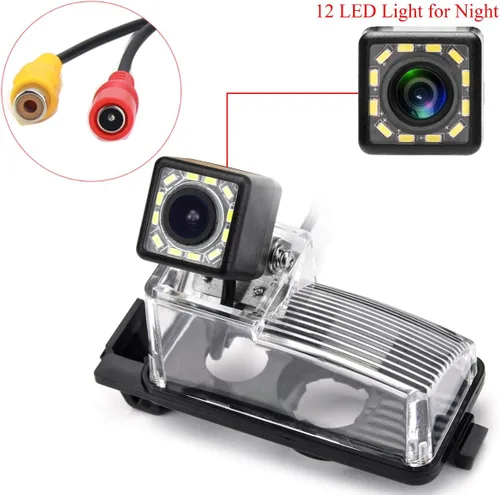 Vista 2 de Cámara de visión trasera de coche de ángulo ajustable de 12 LED para Nissan Tiida/Versa Hatchback/Grand Livina/Pulsar/Fairlady Z y cámara