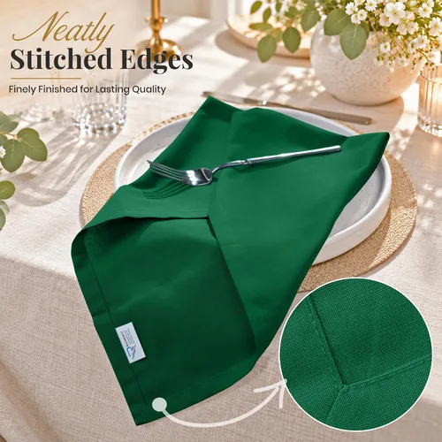 Vista 5 de Ruvanti - Servilletas de tela, paquete de 6, de 45 x 45 centímetros, 100% algodón, lavables, suaves y absorbentes, perfectas para bodas, Navidad