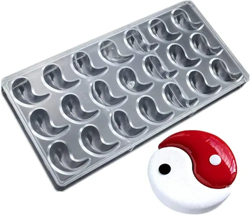 Vista 28 de LoBake Multi Designs - Palitos de media bola, cubo especial TAI JI Trigon, molde de policarbonato para chocolate, moldes para cubitos de hielo 0302