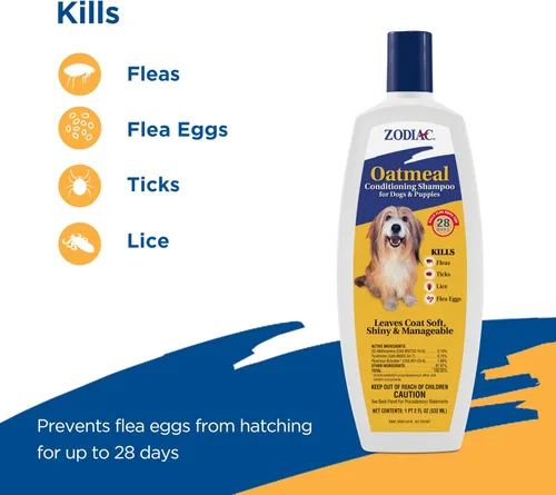 Vista 4 de Zodiac Champú acondicionador de avena para perros y cachorros, 18 onzas, pequeño