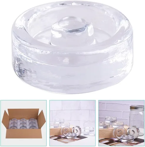 Vista 3 de Luxshiny Kit de decapado Pesos de fermentación de vidrio con asas ranuradas, tapas de fermentación pesada para tarro de boca ancha universal Kit