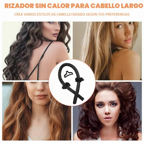 Vista 2 de Diadema de Varilla Rizadora Sin Calor, Cinta de Seda Sin Calor, Varilla Rizadora, Rulos para el Cabello, Rizos con Clip de Garra para el Cabello