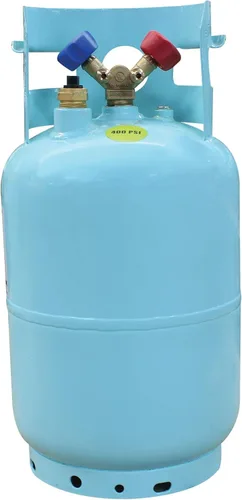 Vista 8 de Tanque de recuperación de refrigerante gris/amarillo Mastercool (62010) - 30 lb. de capacidad
