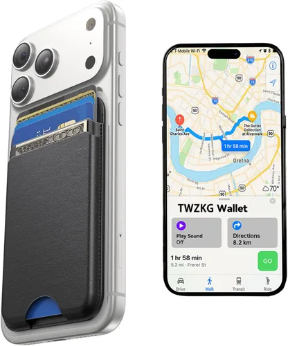Vista 18 de TWZKG para cartera MagSafe, soporte de 3 tarjetas para funda de teléfono 2-Negro