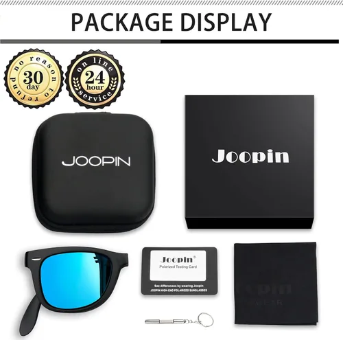 Vista 6 de Joopin Gafas de sol cuadradas polarizadas con protección UV para hombre y mujer