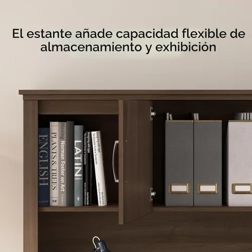 Vista 5 de Bestar Logan 66W Escritorio ejecutivo en forma de U o L con pedestal y Antigua