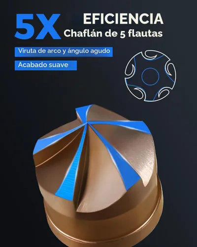 Vista 3 de COMOWARE Juego de brocas avellanadas, herramienta de chaflán M35 HSS 6 piezas, broca de chaflán de vástago hexagonal de 1/4 pulgadas, broca