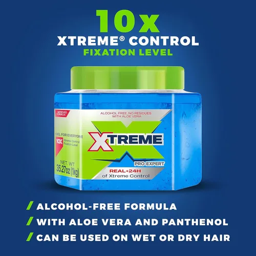Vista 4 de Xtreme Pro-Expert Blue Styling Gel para el cabello, 17.64 onzas (paquete de 6)