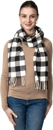 Vista 4 de Bufanda de invierno Achillea suave y cálida, de tartán, a cuadros, de cachemira, unisex