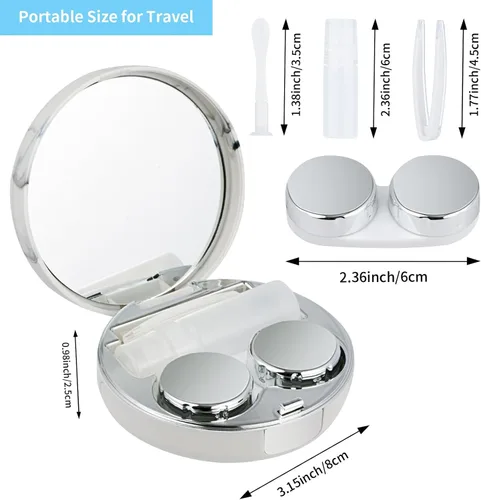 Vista 5 de Paquete de 1 kit de funda para lentes de contacto, 2 fundas para lentes de contacto adjuntas que se pueden reemplazar, uso diario al aire libre