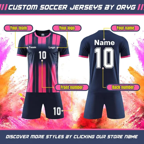 Vista 2 de Camisetas de fútbol personalizadas para hombres, mujeres, niños, camisetas de fútbol personalizadas, pantalones cortos, uniformes