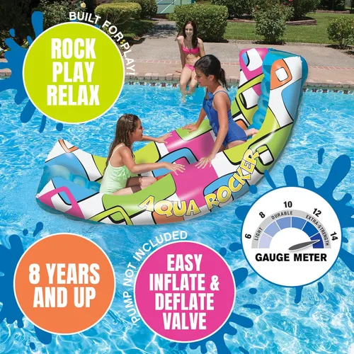 Vista 8 de Poolmaster Flotador de piscina, Aqua Rider 88 de largo x 52 de ancho, desinflado