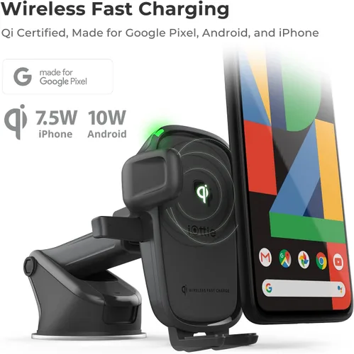 Vista 3 de iOttie Cargador de Coche Easy One Touch Inalámbrico 2 Qi Soporte de Tablero para iPhone, Samsung Galaxy, Huawei, LG, Smartphones
