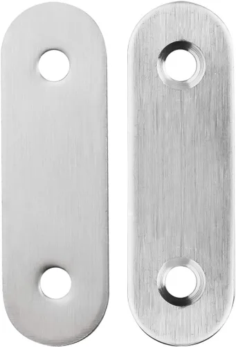 Vista 2 de Paquete de 50 placas de esquina planas de metal para unir placas de unión de metal, soporte de reparación con tornillos de fijación, 2 pulgadas x