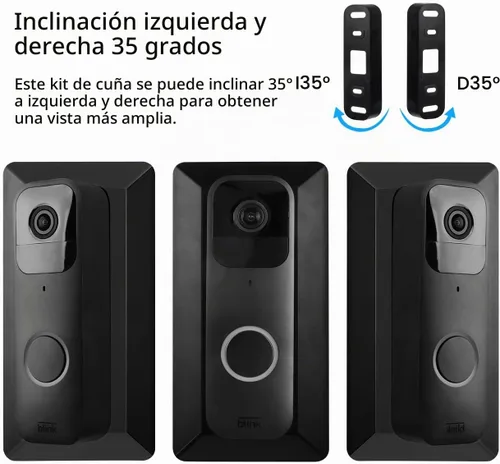 Vista 2 de HOLACA Placa de pared con soporte de cuña en ángulo izquierdo/derecho de 35 grados para timbre de video Blink (2021-1.ª generación)