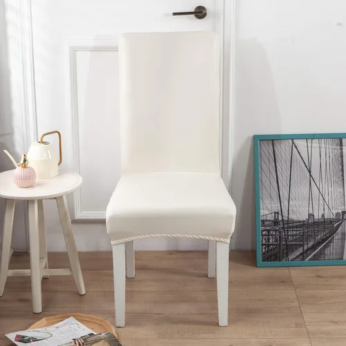 Vista 2 de FLYPARTY Funda elástica de piel sintética sólida impermeable para silla de comedor, extraíble, lavable, funda protectora para silla de comedor
