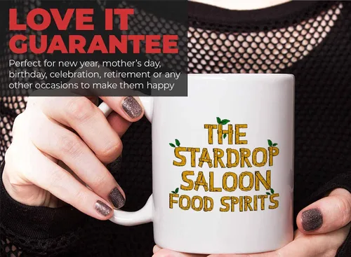 Vista 7 de Bubble Hugs Taza de café para videojuegos The Stardrop Saloon Food Spirits - Farming Country Adventure Gaming Gamer Stardew Pelican Town 11 onzas