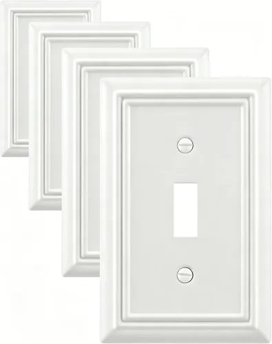 Vista 35 de Switch Plates Outlet Covers, 1-Pack Metal Wall Plate, Black Finish Midsize 1 Toggle 1 Decorator Combo Wall Plate, Ideal for GFCI Outlets, Light