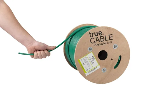 Vista 16 de TRUE CABLE Cable Ethernet a granel de elevación blindada Cat6 (CMR), 1000 pies, negro, cobre desnudo sólido 23 AWG, 550 MHz, escudo total de papel