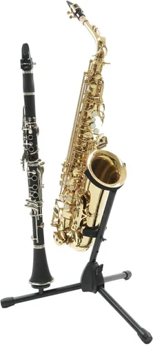 Vista 9 de Hamilton Soporte para saxo alto/tenor, color negro, incluye clavijas para flauta/clarinete