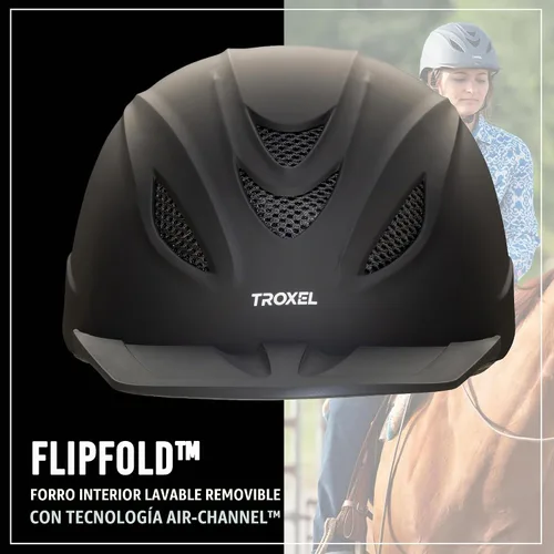 Vista 3 de Troxel Intrepid - Casco de equitación para caballos de silla, diseño ajustable de bajo perfil, equipo de seguridad para equitación Negro