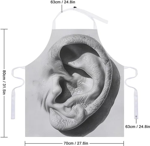 Vista 2 de MUSM Delantal para adultos – 27.6 x 31.5 pulgadas, delantales de poliéster resistentes con dos bolsillos grandes, delantal de cocina impermeable