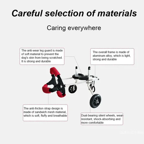 Vista 8 de Dog Wheelchair, for Back Legs Pet/Doggie Doggy Adjustable Doggy Light Weight Dog&Cat&Pets,for Injured, Disabled,Hind Limb Weak Pet, with Leg Brace