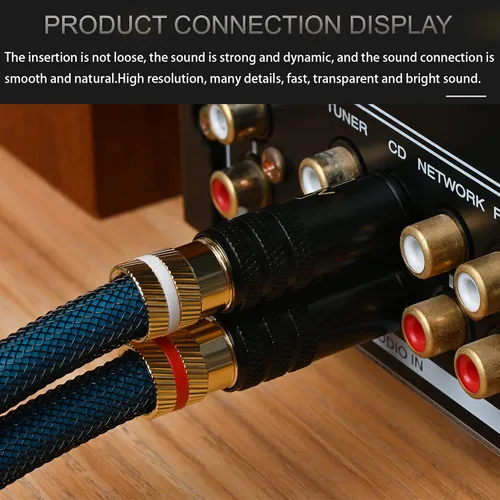 Vista 4 de Audiocrast - Cable RCA A10 de 3.3 pies, doble RCA macho interconexión estéreo para reproductores de CD, amplificadores, receptores AV, sistemas