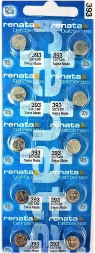 Vista 9 de Renata 393 SR754W Baterías – 1.55 V Óxido de Plata 393 Batería de reloj (2 unidades)