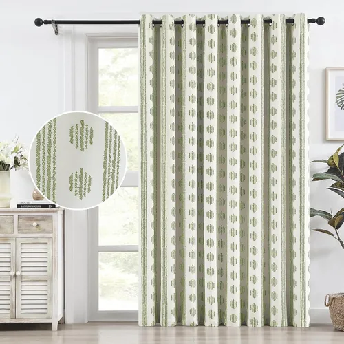 Vista 22 de Melodieux Cortinas bohemias 80% opacas de 63 pulgadas de largo para dormitorio, sala de estar, oscurecimiento de sala de estar, cortinas